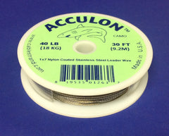 Acculon 30 Foot Spool - Clear Nylon - Camouflage Stainless Steel
